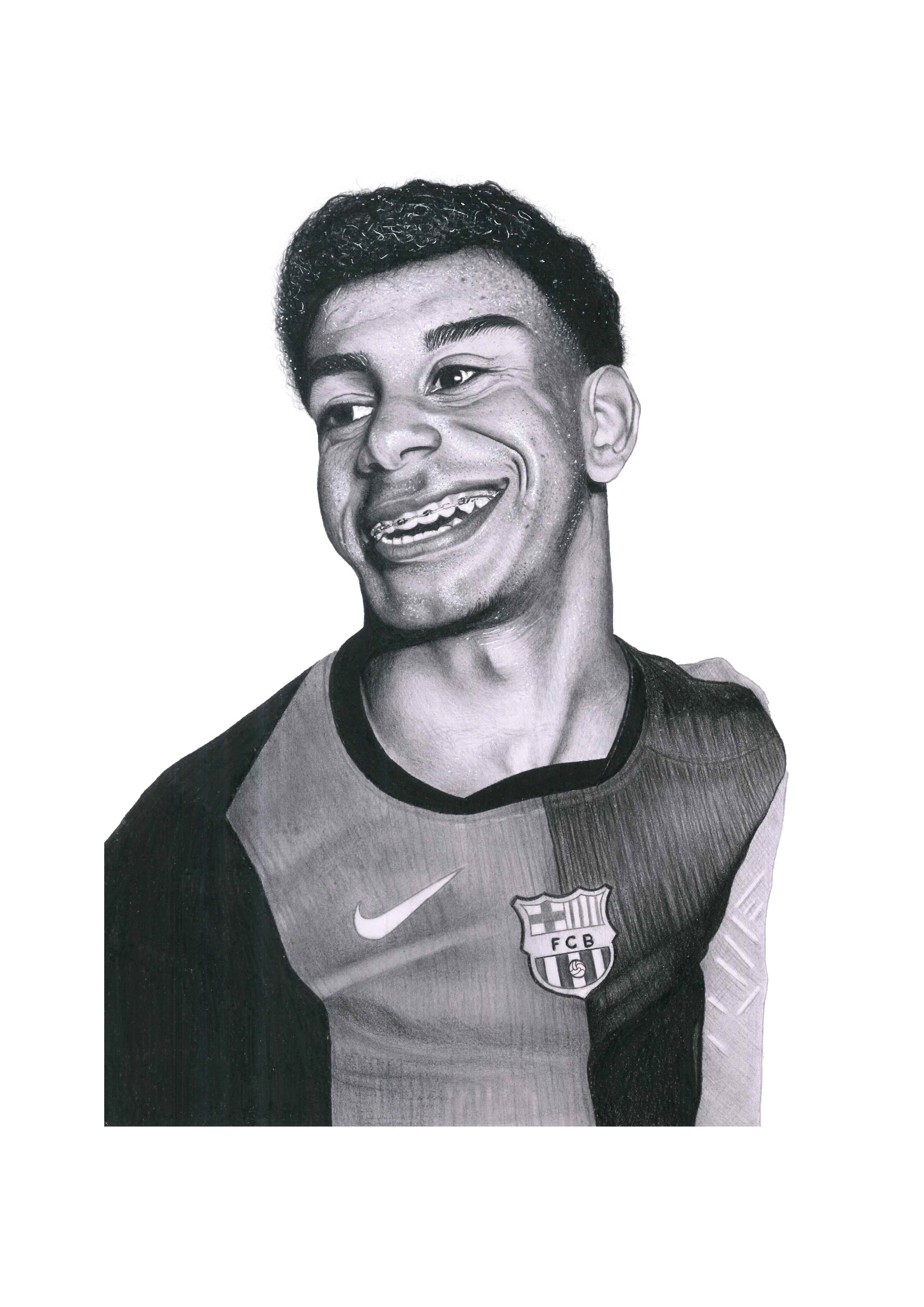 Retrato realista - Lamine Yamal por Francesco Ponte